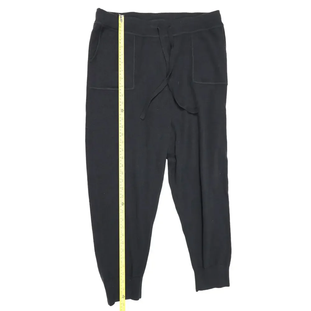 Quiet Luxury Luxe Lounge J.Crew Cotton Cashmere Black Jogger Athleisure Pristine